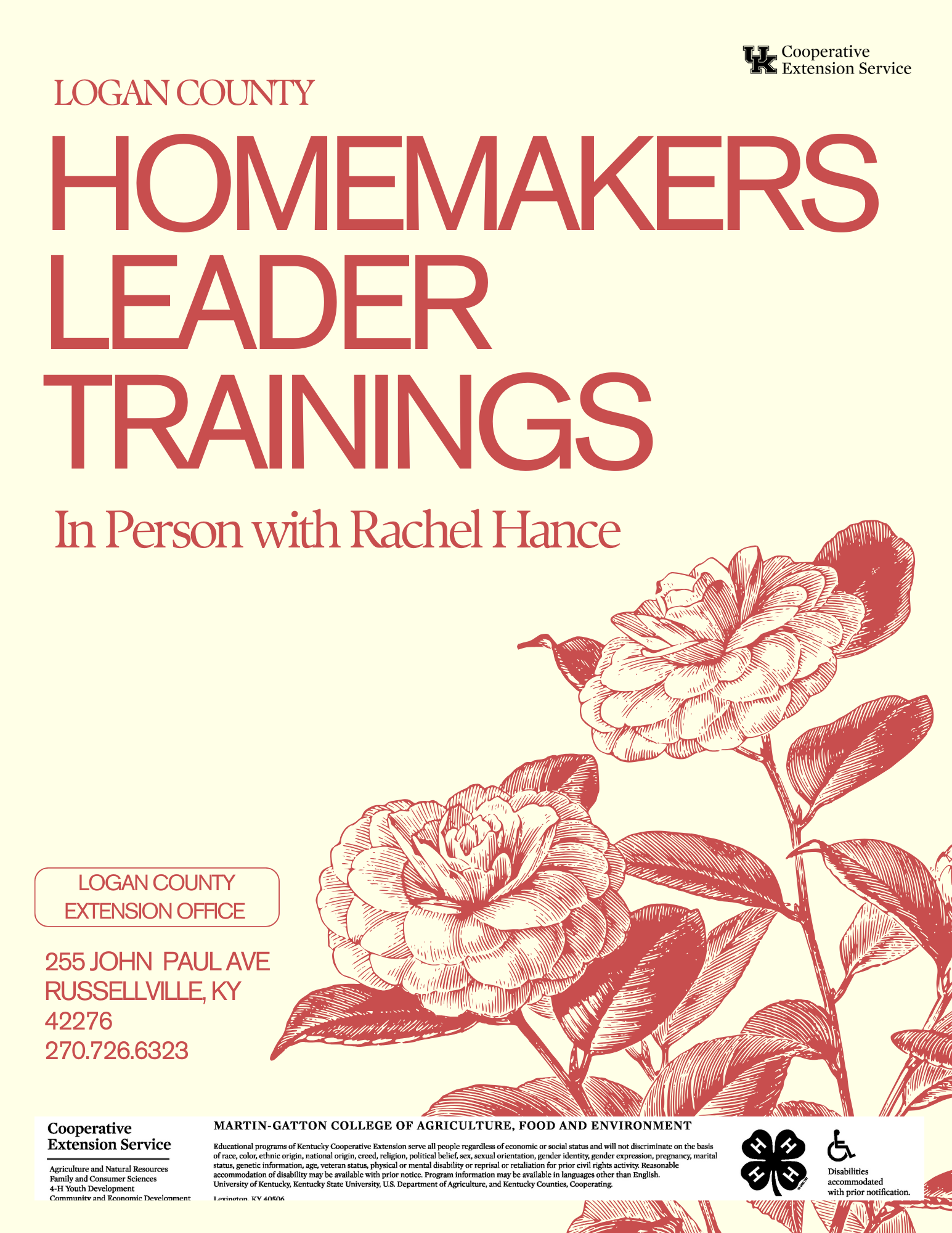 Homemakers Leader Trainings